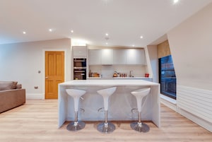 Family Apartment | Private kitchen | Full-size fridge, microwave, oven, stovetop