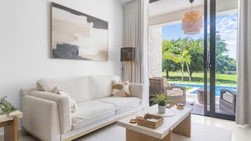 Appartamento Deluxe, 2 camere da letto, vista campo da golf | Area soggiorno