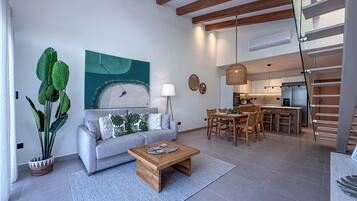 Deluxe-Penthouse, 2 Schlafzimmer, Blick auf den Golfplatz | Wohnbereich