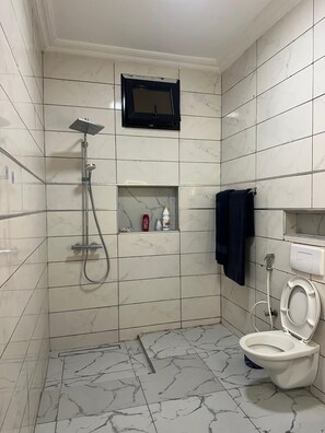 SĂšche-cheveux, serviettes fournies, savon, papier toilette
