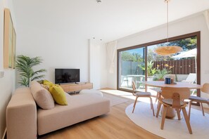 Signature Apartment, 1 Queen Bed with Sofa bed, City View | Living area - Can Milà Apartments  (Sitges)