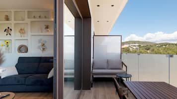 Signature-Apartment, 1Â Queen-Bett und Schlafsofa, Stadtblick | Balkon