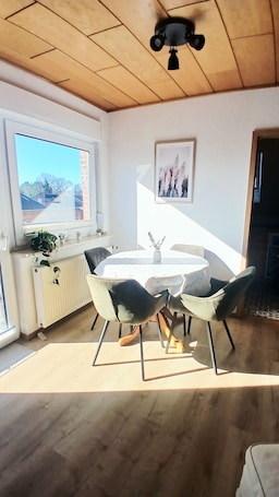 Dining. Cozy vacation apartment near bathing lake and beach
