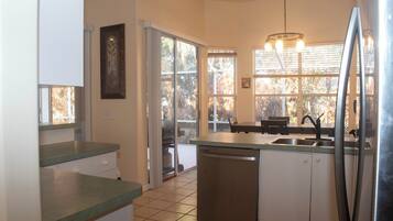 House, Patio | Private kitchen