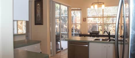 House, Patio | Private kitchen