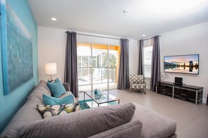 TV, offices - Serene Villa with Private Pool (Four Corners)