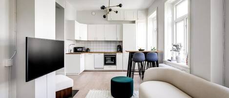 Leilighet – deluxe, byutsikt | Oppholdsområde