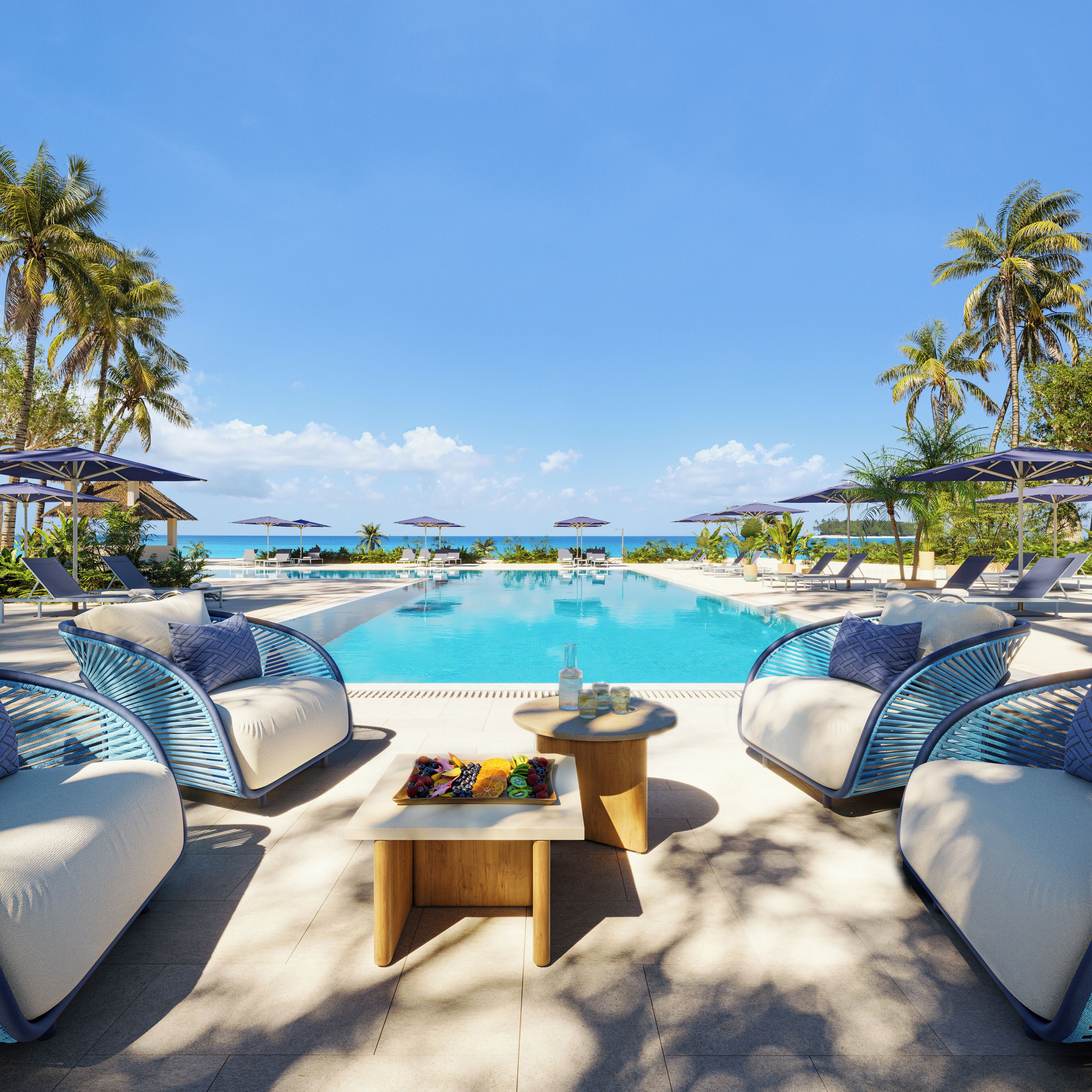 5 outdoor pools, pool umbrellas, sun loungers