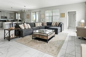 TV, fireplace, offices - Luxury Decor 6BR at Storey Lake sleeps 16 SL2945 (Kissimmee)