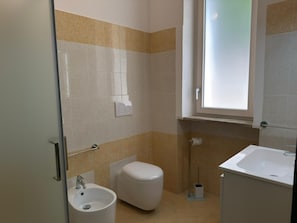 Ducha, secador de pelo, bidet, toallas