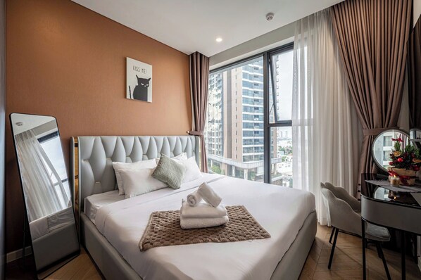 Appartement Deluxe, 3 chambres, balcon, vue ville