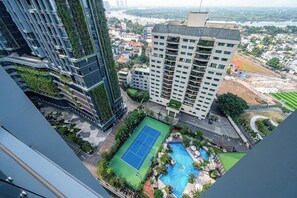 Deluxe Apartment, 2 Bedrooms, Balcony, City View | Sports court