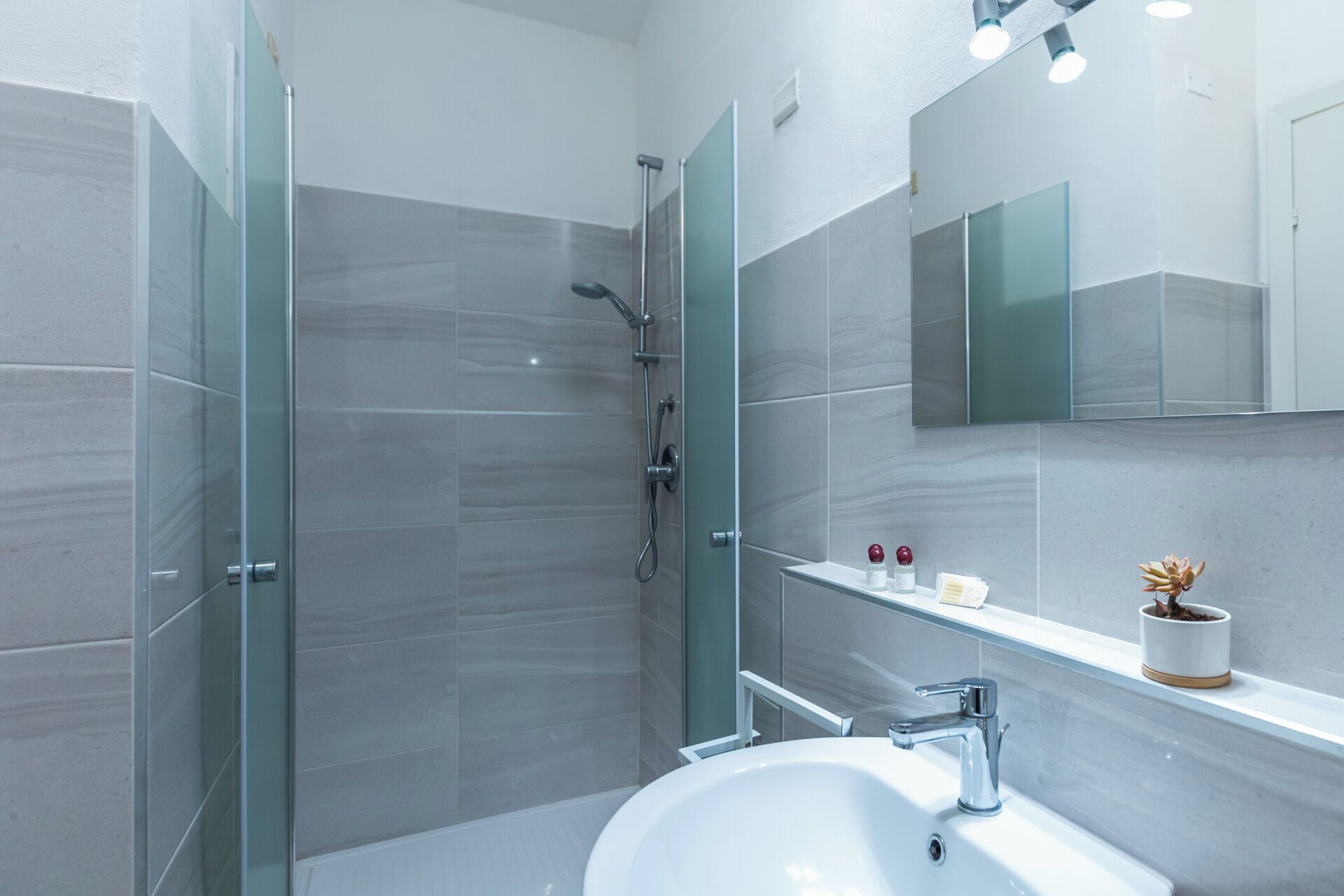 Shower, hair dryer, bidet, soap