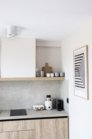 Design Duplex, 2 Bedrooms | Private kitchen | Espresso maker, coffee/tea maker, cookware/dishes/utensils, freezer - Vabel Skiathos (Skiathos)