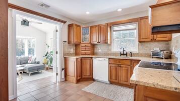 Microwave, oven, stovetop, coffee/tea maker