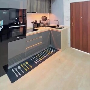 经济公寓, 阳台, 城市景观 | 私人厨房