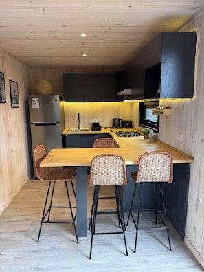 Kühlschrank, Mikrowelle, Ofen, Herdplatte