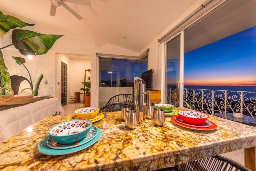 #1 Estudio Deluxe, balcón, vista al mar | Buiten dineren