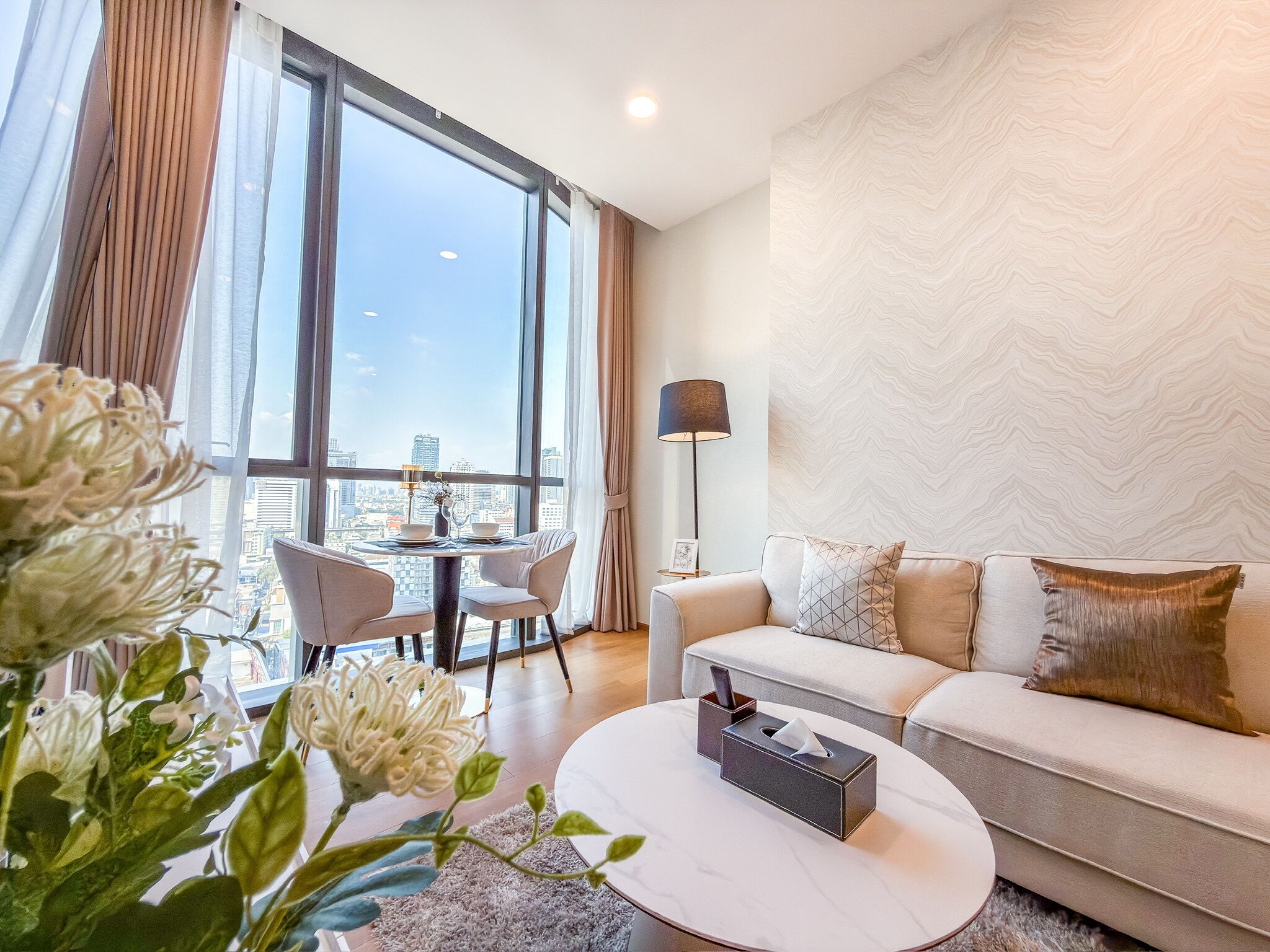 อพาร์ทเมนท์, 1 ห้องนอน, ระเบียง, วิวสวน | ห้องนั่งเล่น