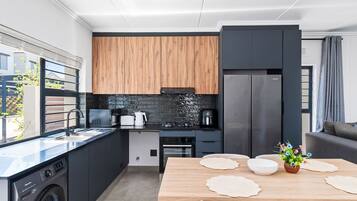Fridge, microwave, oven, toaster