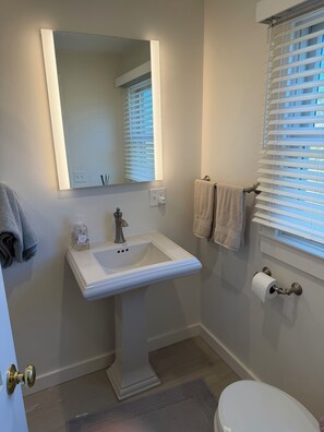 Shower, hair dryer, towels, soap - Waterfront Farm Cottage close to Newport, Boston, (Tiverton)
