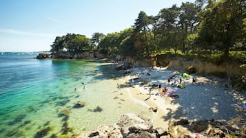 Plage à proximité, chaises longues