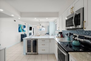 Fridge, microwave, oven, stovetop - NEW Lux 3BR | Beachfront + Lagoon Views (Panama City Beach)