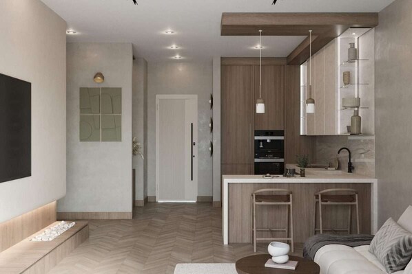 Luxury Studio, Balcony, Sea View | Interior