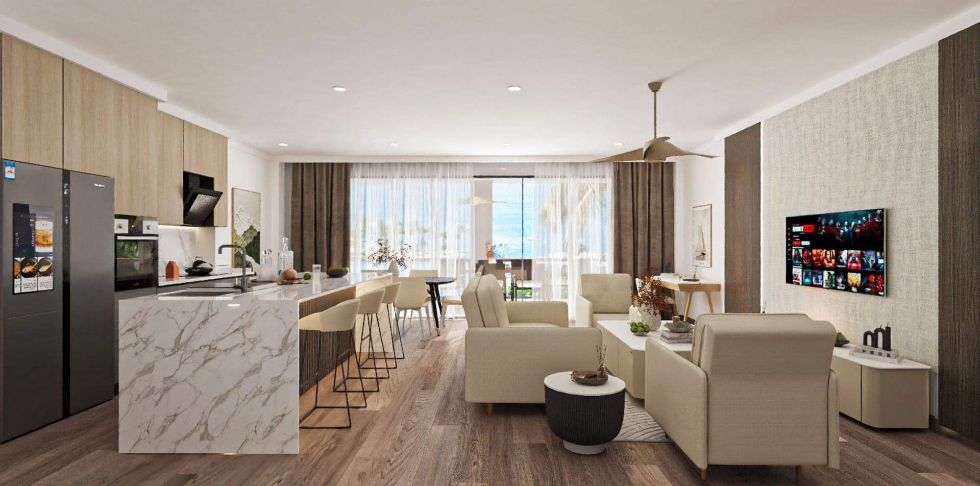 奢华开间, 阳台, 海景 | 住宿内部