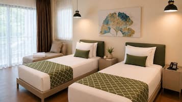 Superior Suite, Balcony, Sea View | Minibar (free items), in-room safe, desk, laptop workspace