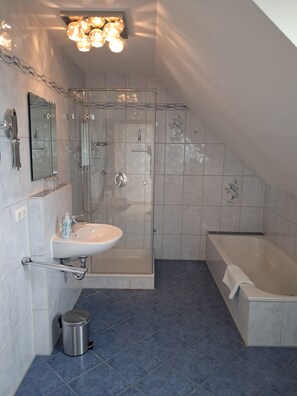 Hair dryer, towels, soap, toilet paper - Apartment Eva with balcony right on the edge of the forest (Woringen)