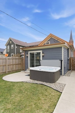 Terrace/patio - Pet-Friendly Fort Wayne Retreat | Hot Tub, Fenced Yard, Balcony, Parking (Fort Wayne)