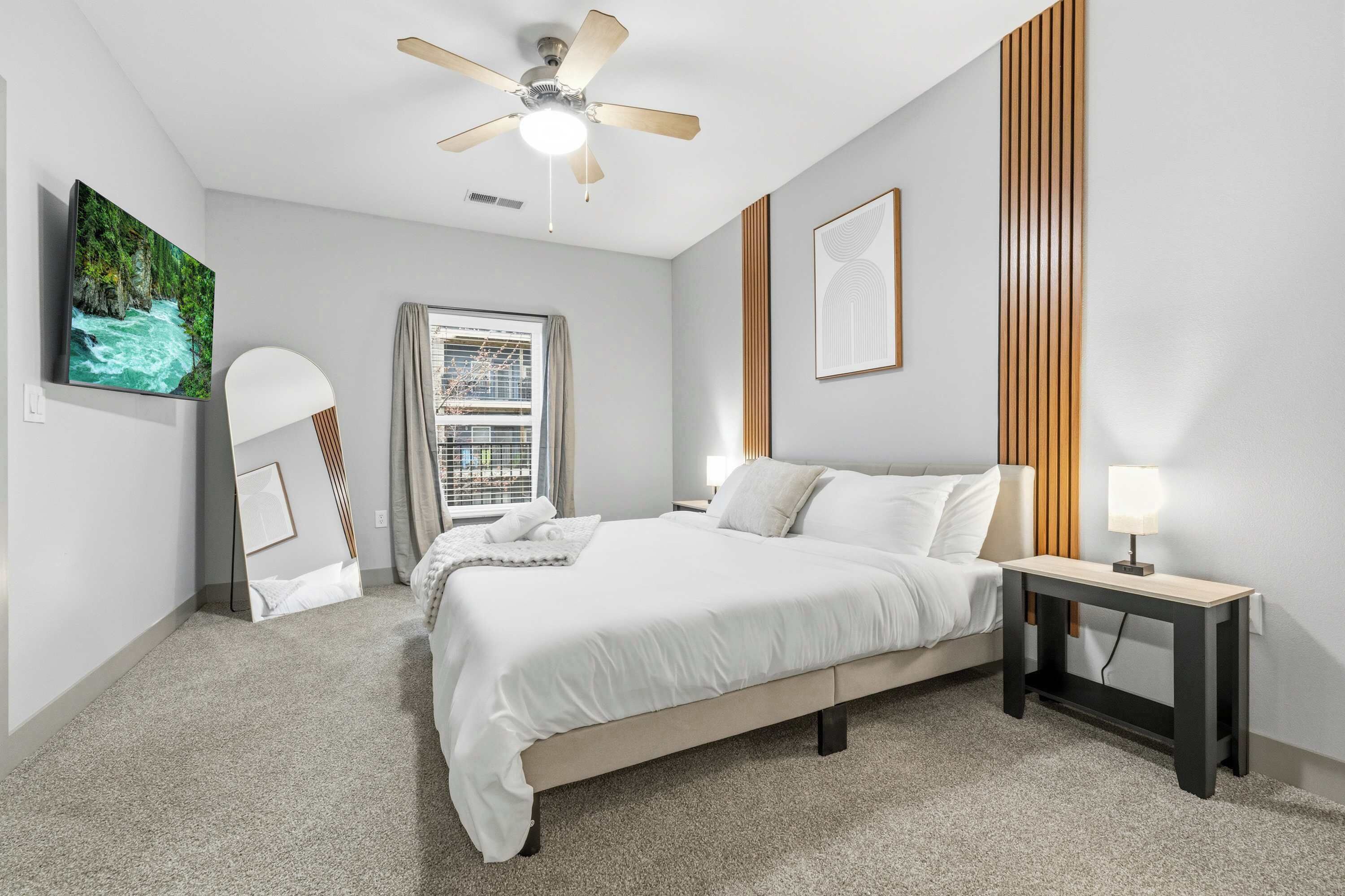 2 bedrooms, iron/ironing board, travel crib, WiFi