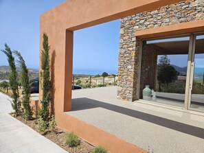 Exterior detail - EL-LU 1 Villa with breathtaking 360-degree seaview and a private pool (Kamilari)