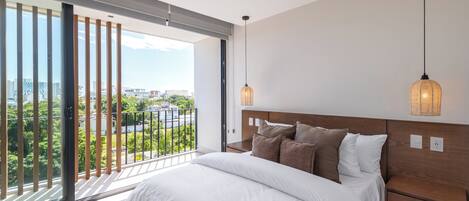 Appartement, balcon, vue ville