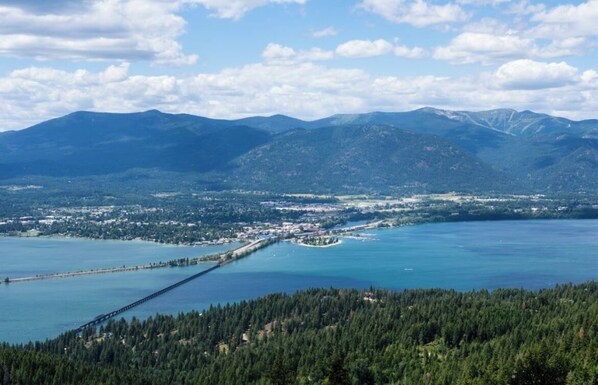 Aerial view - Walk to Downtown - Hot Tub - Outdoor Space - AC (Sandpoint)