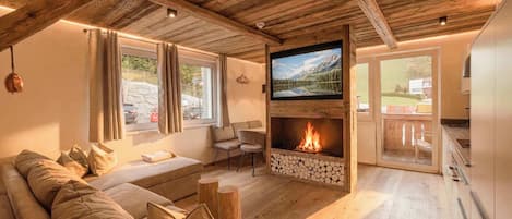 TV, fireplace, offices