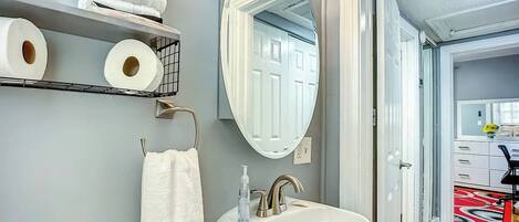 Hair dryer, towels
