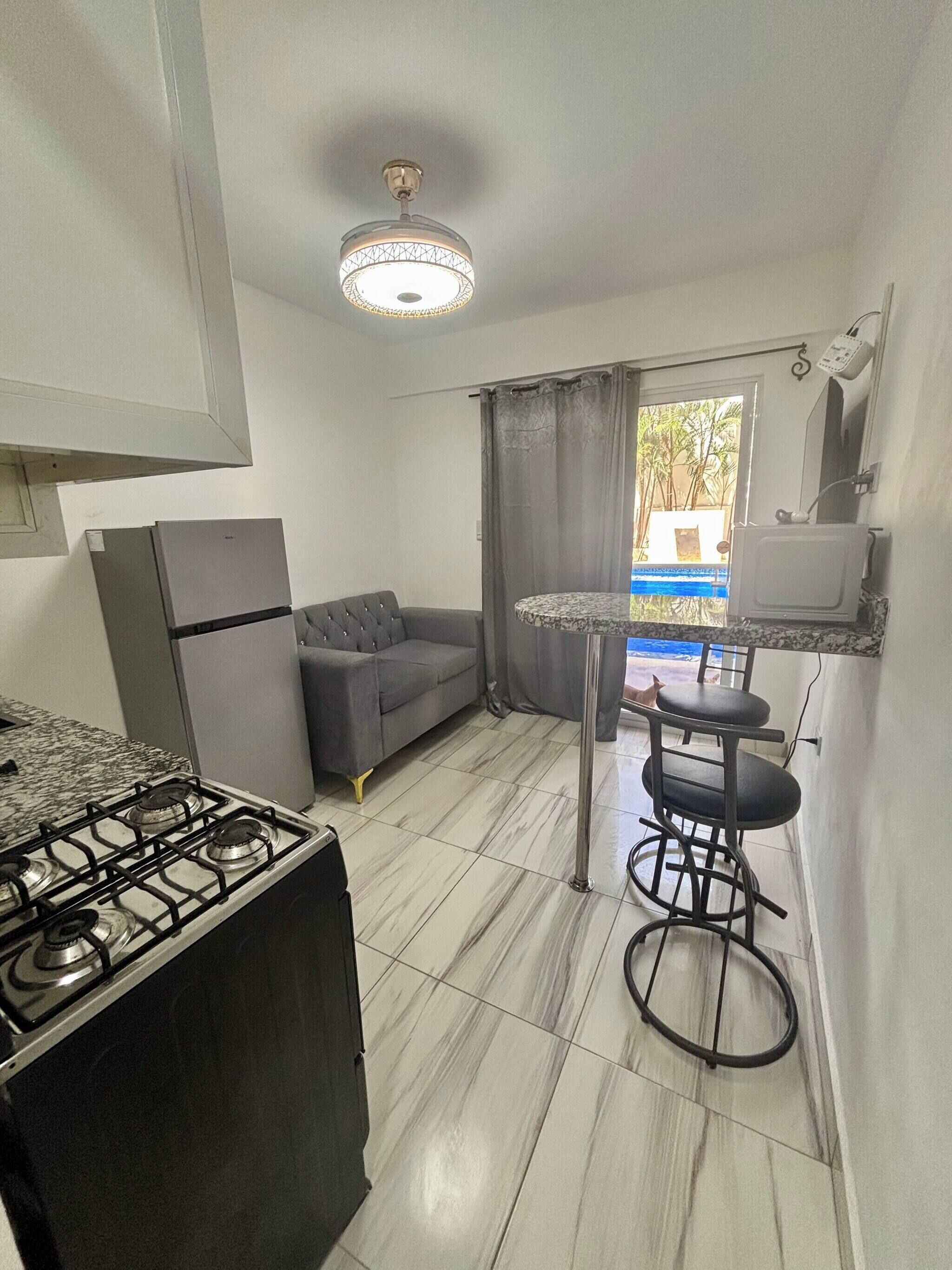 Appart'hôtel, 1 chambre, fumeurs, patio | Cuisine privée