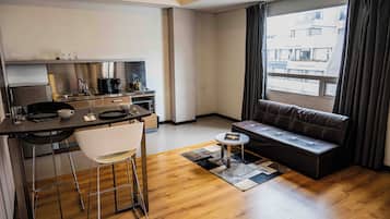 Suíte superior, vista para a cidade