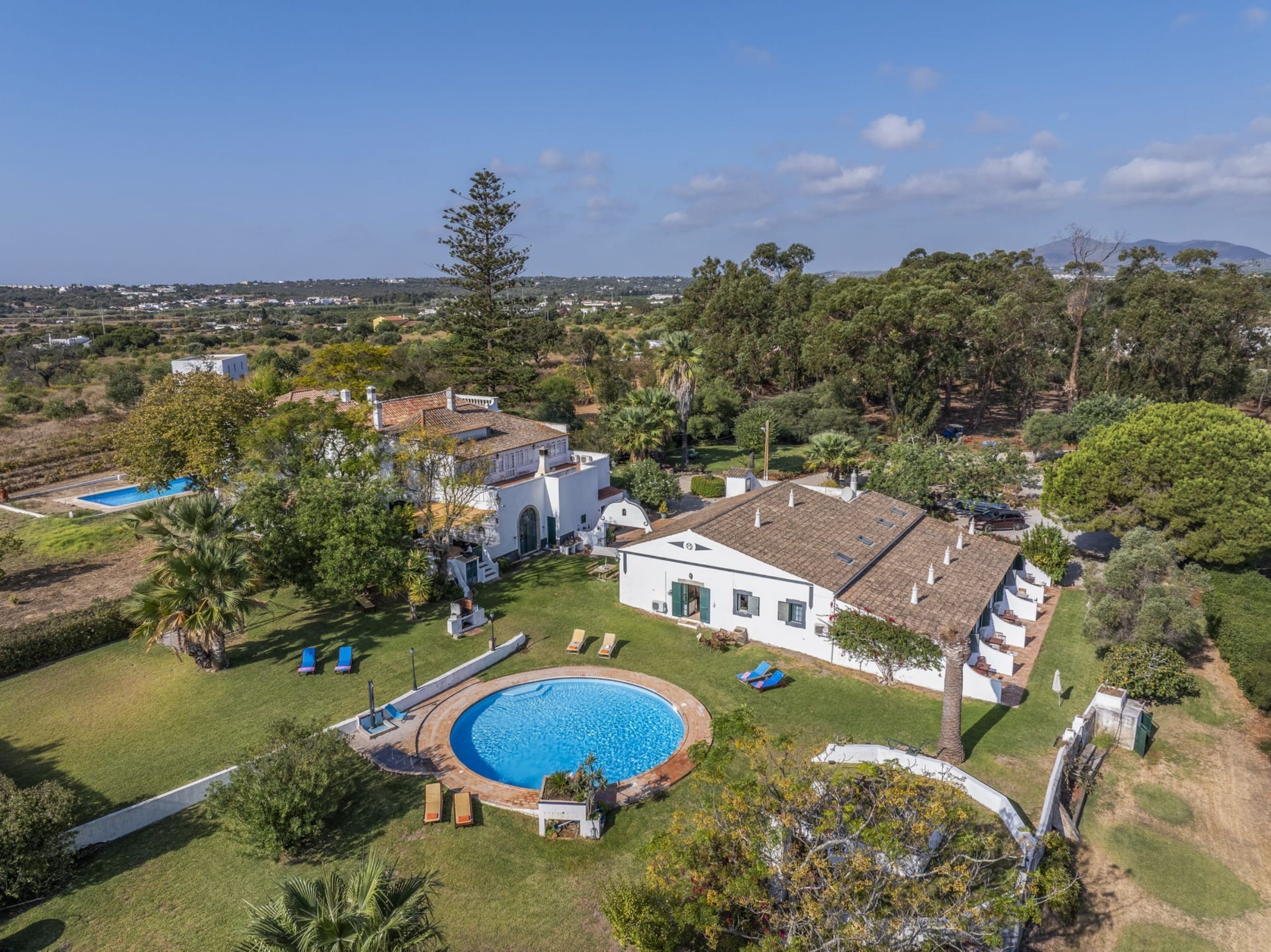 Swimming pool and lawn area