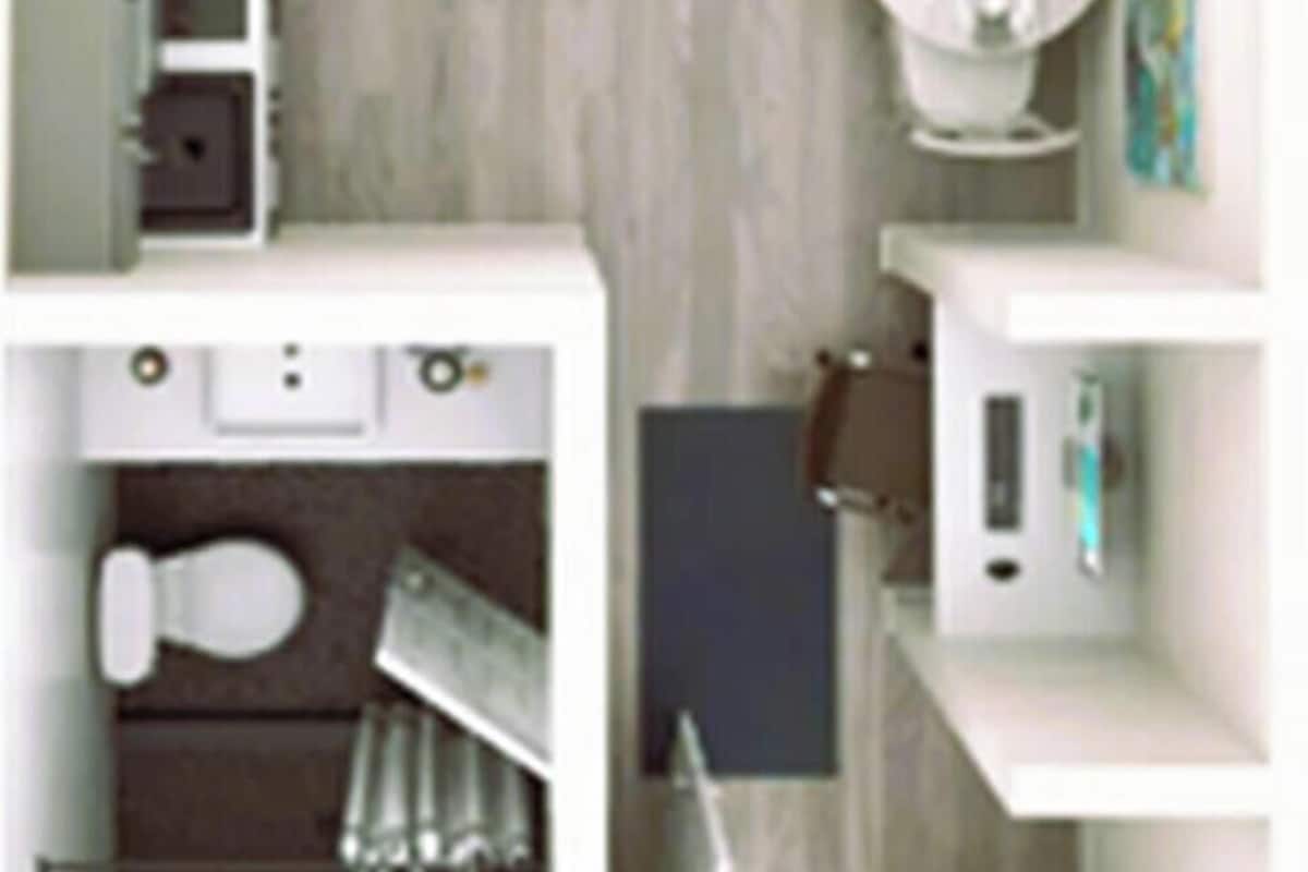 Studio, 1 kamar tidur | Denah