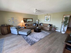 Living area - Relaxing Ocean View Condo • Pools, Tennis & Quiet Beach (New Smyrna Beach)