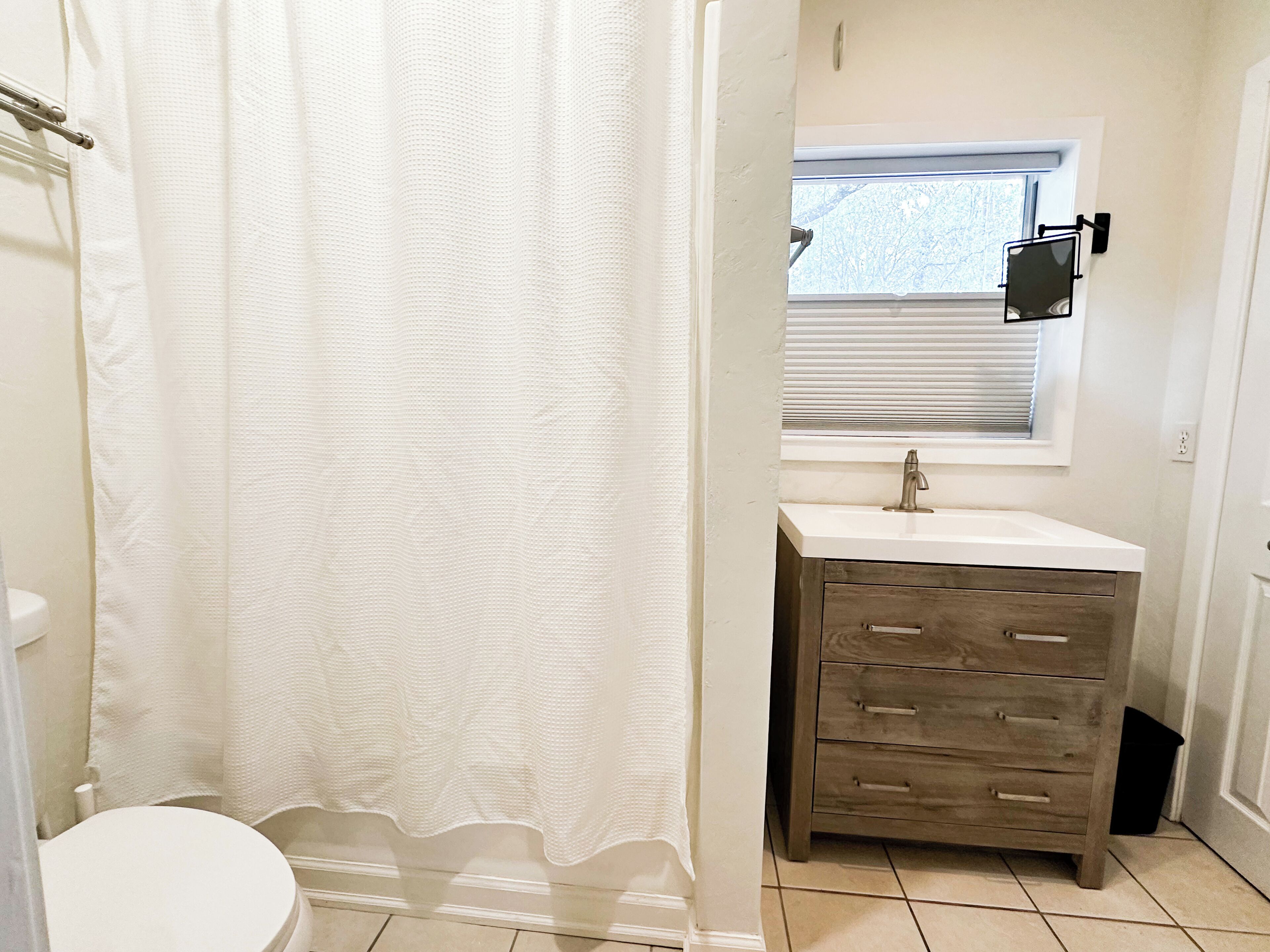 Hair dryer, towels