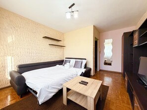 1 bedroom, iron/ironing board, WiFi, bed sheets - Grabiszyn Standard Apartment (Wrocław)