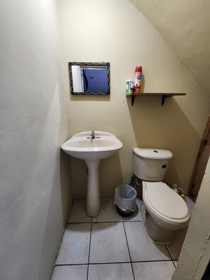 Hårtork, handdukar, tvål och toalettpapper