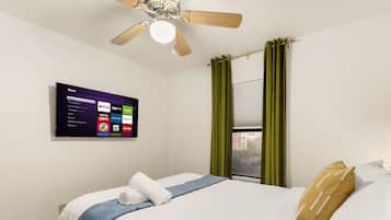 4 slaapkamers, een strijkplank/strijkijzer, wifi, beddengoed