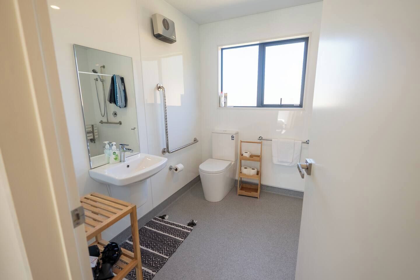 Hair dryer, towels