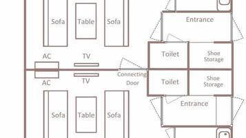 Executive Connecting 8 Beds - Bunk Style, Non Smoking | Floor plan