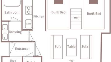 Moderate 4 Beds - Bunk Style, Non Smoking | Floor plan